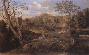 Nicolas Poussin Landscape with Three Men oil painting